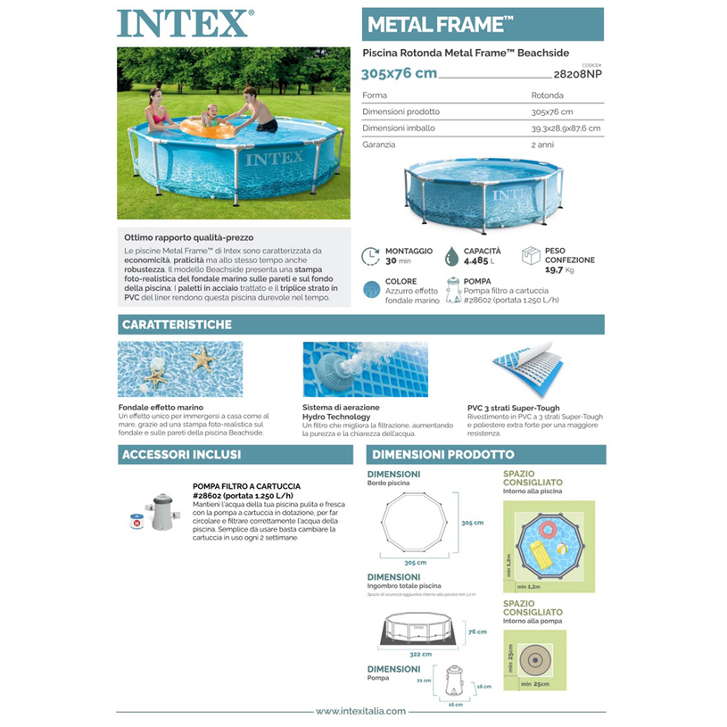 БАСЕЙН МЕТ РАМКА 305x76cm ФИЛ 28208 BEAC БАСЕЙН МЕТ РАМКА 305x76cm ФИЛ 28208 BEAC
