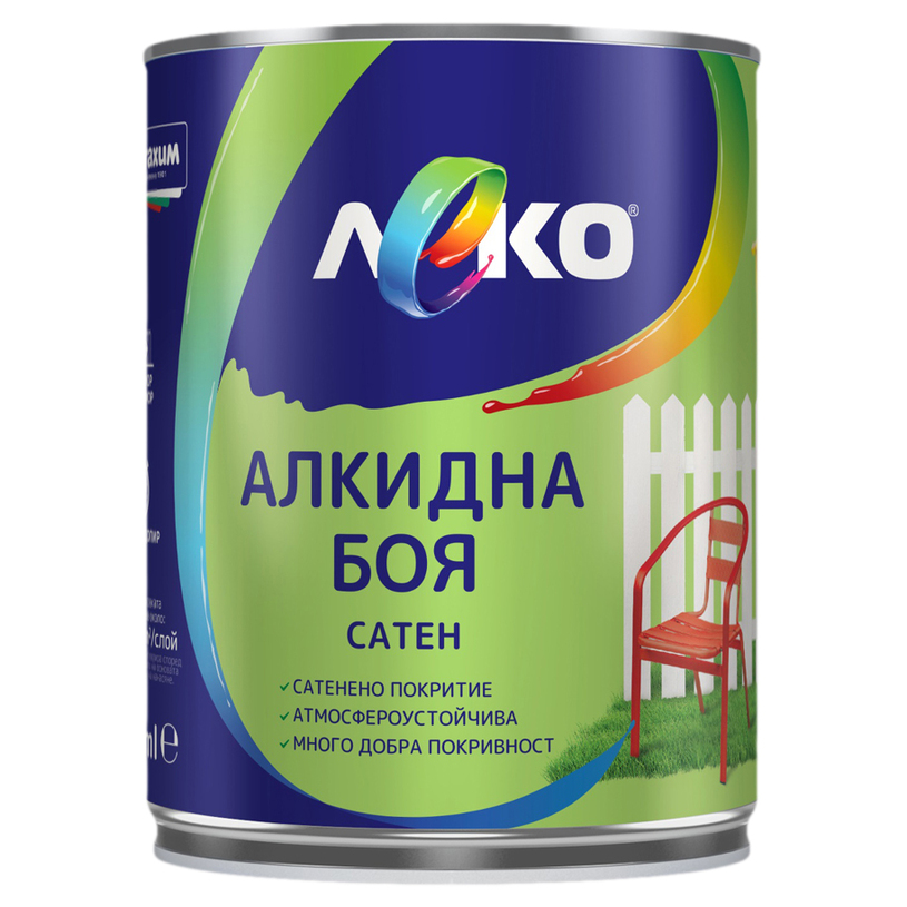 LEKO АЛКИДНА БОЯ САТЕН ТЪМНОКАФЯВ 650 ml LEKO АЛКИДНА БОЯ САТЕН ТЪМНОКАФЯВ 650 ml
