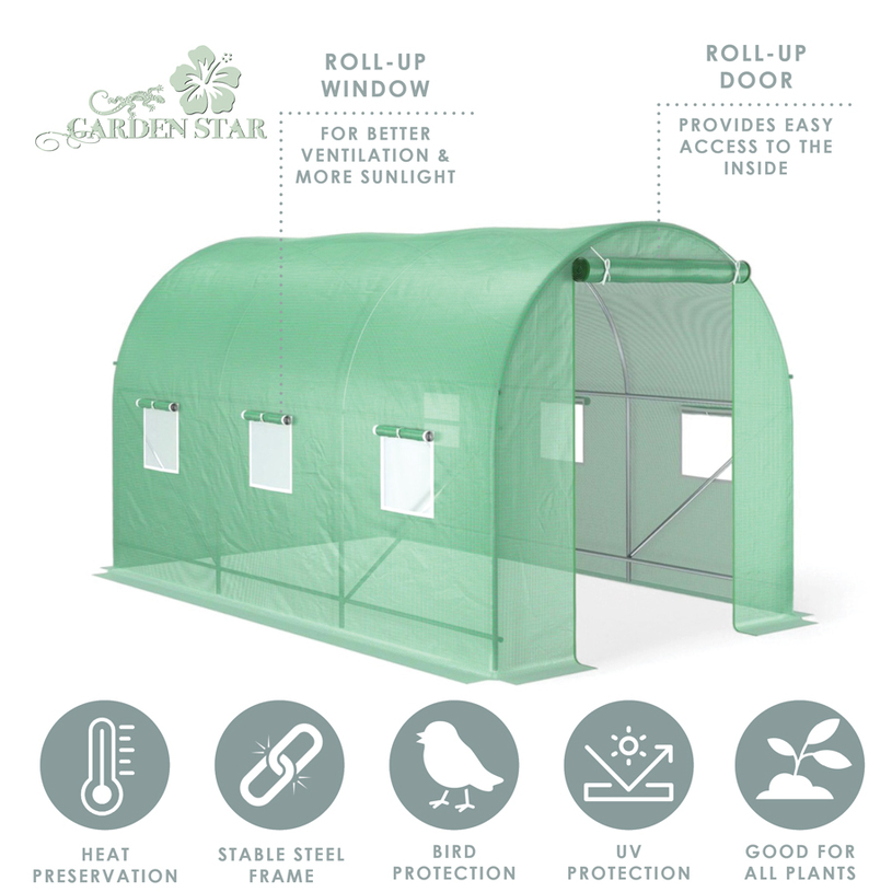 ПАРНИК 350Х200Х200CM 6БР. ПРОЗОРЦИ/ВРАТА ПАРНИК 350Х200Х200CM 6БР. ПРОЗОРЦИ/ВРАТА