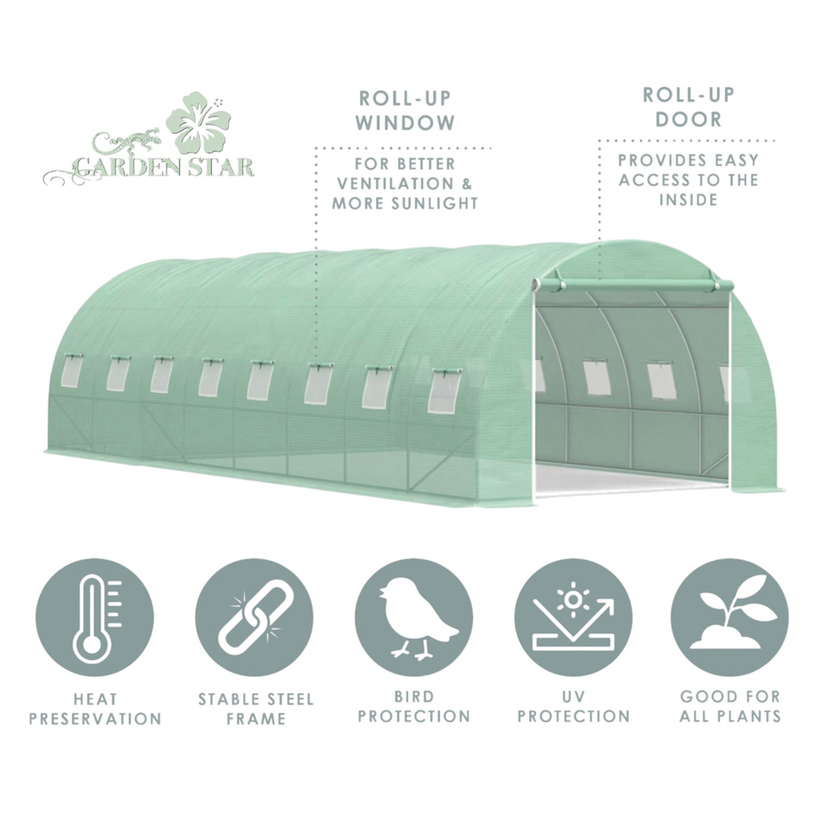 ПАРНИК 800Х300Х200CM 16БР. ПРОЗОРЦИ/ВРАТ ПАРНИК 800Х300Х200CM 16БР. ПРОЗОРЦИ/ВРАТ