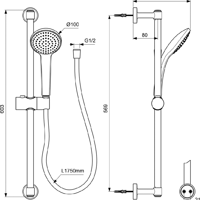 ***ДУШ КОМПЛЕКТ IDEALRAIN 100 1F BD142XG ***ДУШ КОМПЛЕКТ IDEALRAIN 100 1F BD142XG