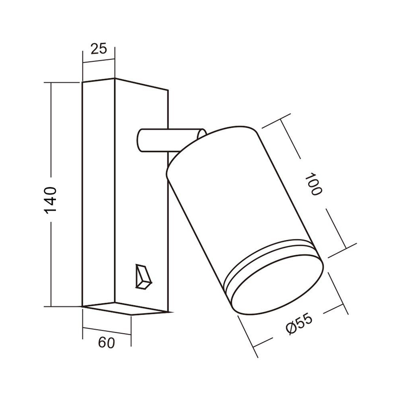 СПОТ СТЕНЕН ПРЕКЪСВАЧ GU10 БЯЛ VIVA СПОТ СТЕНЕН ПРЕКЪСВАЧ GU10 БЯЛ VIVA