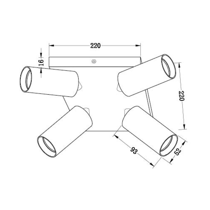 СПОТ LUX 4XGU10 IP20 БЯЛ VIVA СПОТ LUX 4XGU10 IP20 БЯЛ VIVA