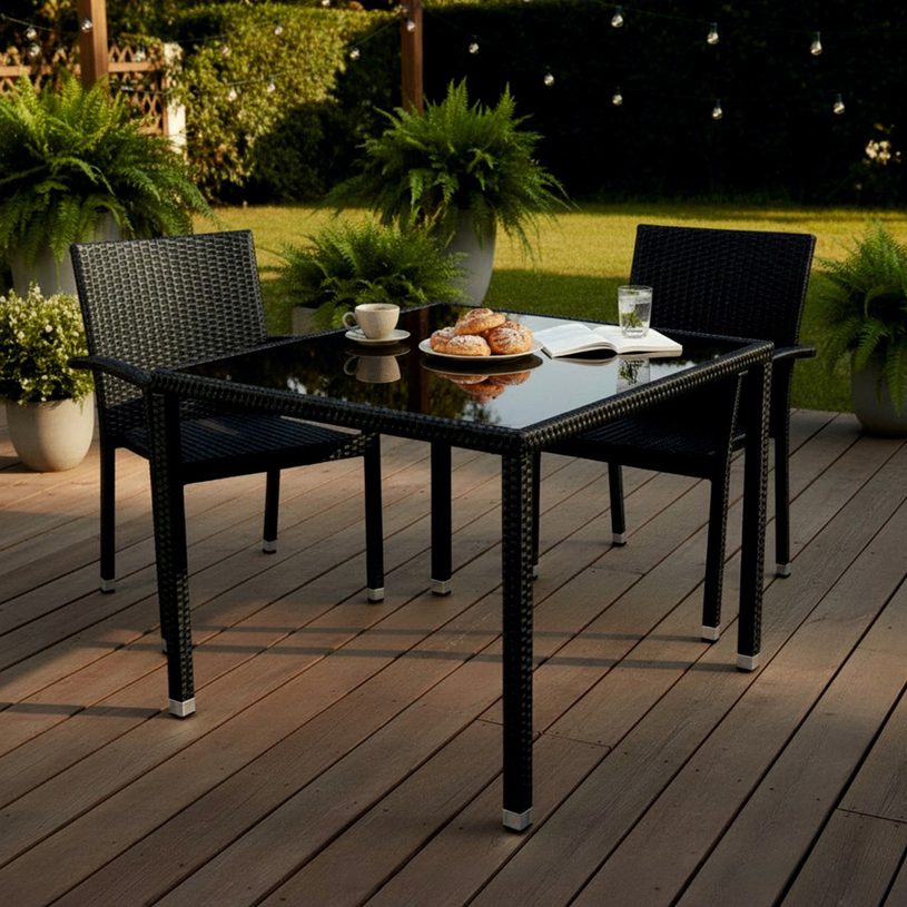 *МАСА PVC РАТАН 90X90X72СМ BLKHD-118 2@ *МАСА PVC РАТАН 90X90X72СМ BLKHD-118 2@