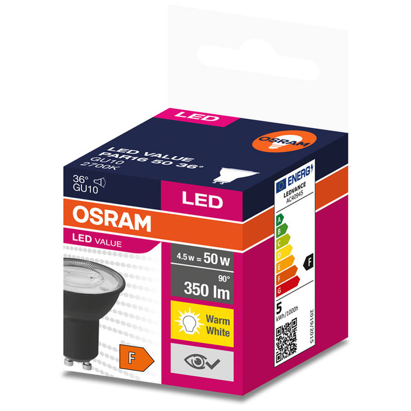 LED КРУШКА GU10 4.5W 27K OSRAM LED КРУШКА GU10 4.5W 27K OSRAM
