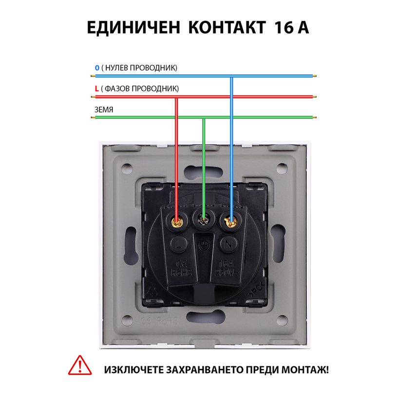 КОНТАКТ С ДЗ И РАМКА СТЪКЛО ЧЕРЕН LUXON КОНТАКТ С ДЗ И РАМКА СТЪКЛО ЧЕРЕН LUXON
