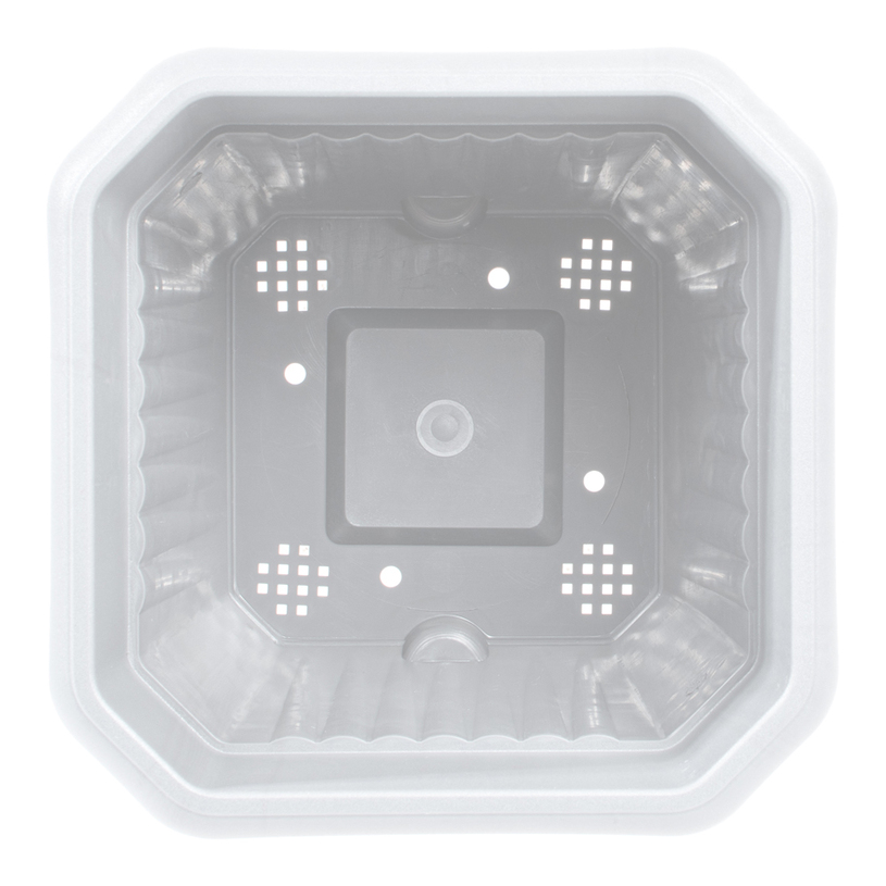 Саксия с подложка, GAIA, 20 см, бяла Саксия с подложка, GAIA, 20 см, бяла