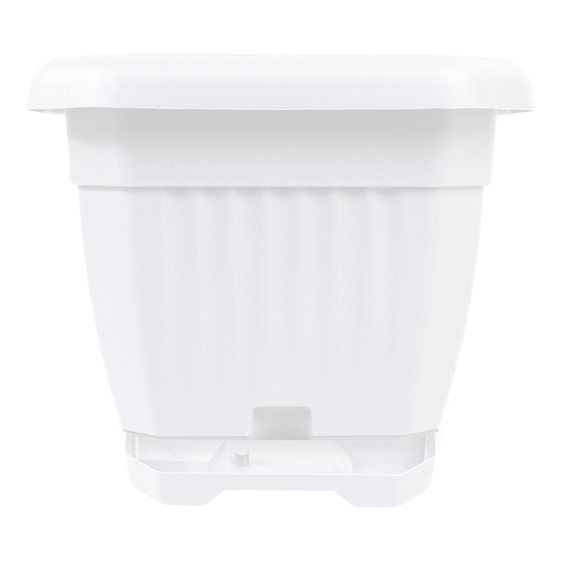 Саксия с подложка, GAIA, 20 см, бяла Саксия с подложка, GAIA, 20 см, бяла