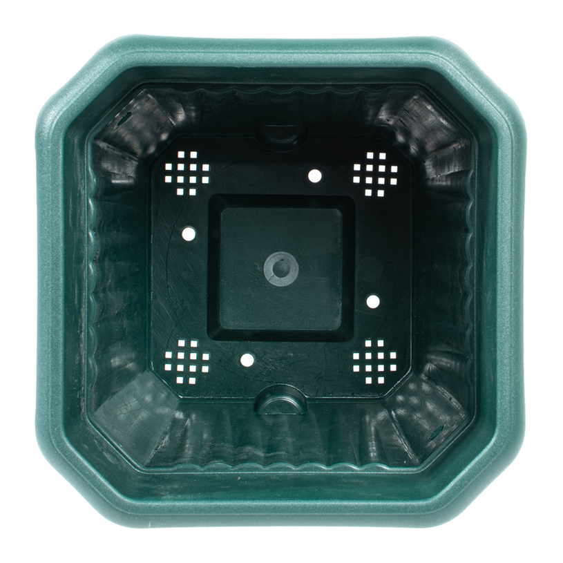 Саксия с подложка, GAIA, 20 см, зелена Саксия с подложка, GAIA, 20 см, зелена