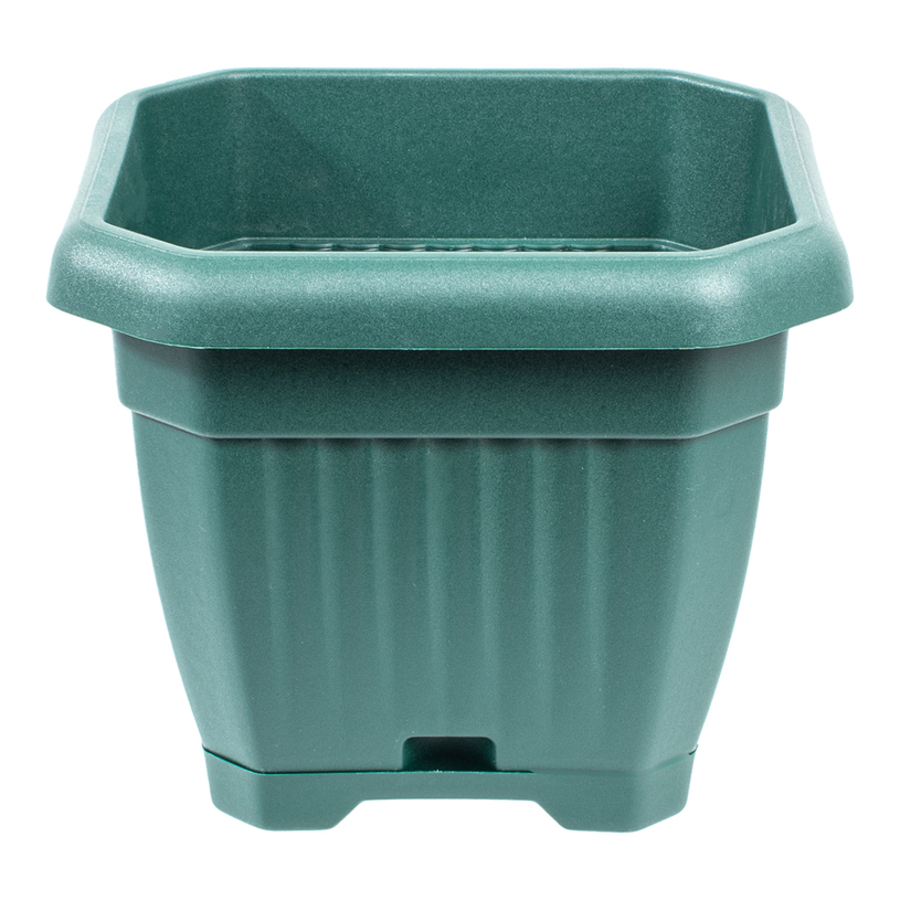 Саксия с подложка, GAIA, 20 см, зелена Саксия с подложка, GAIA, 20 см, зелена