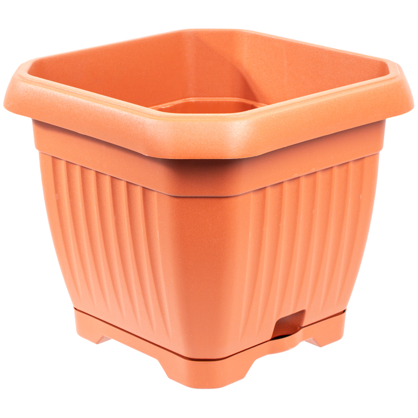 Саксия с подложка, GAIA, 25 см, теракота Саксия с подложка, GAIA, 25 см, теракота