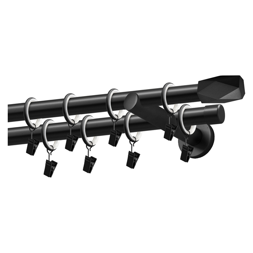 ДВОЕН КОРНИЗ ХЕКС 160 СМ ЧЕРЕН ДВОЕН КОРНИЗ ХЕКС 160 СМ ЧЕРЕН