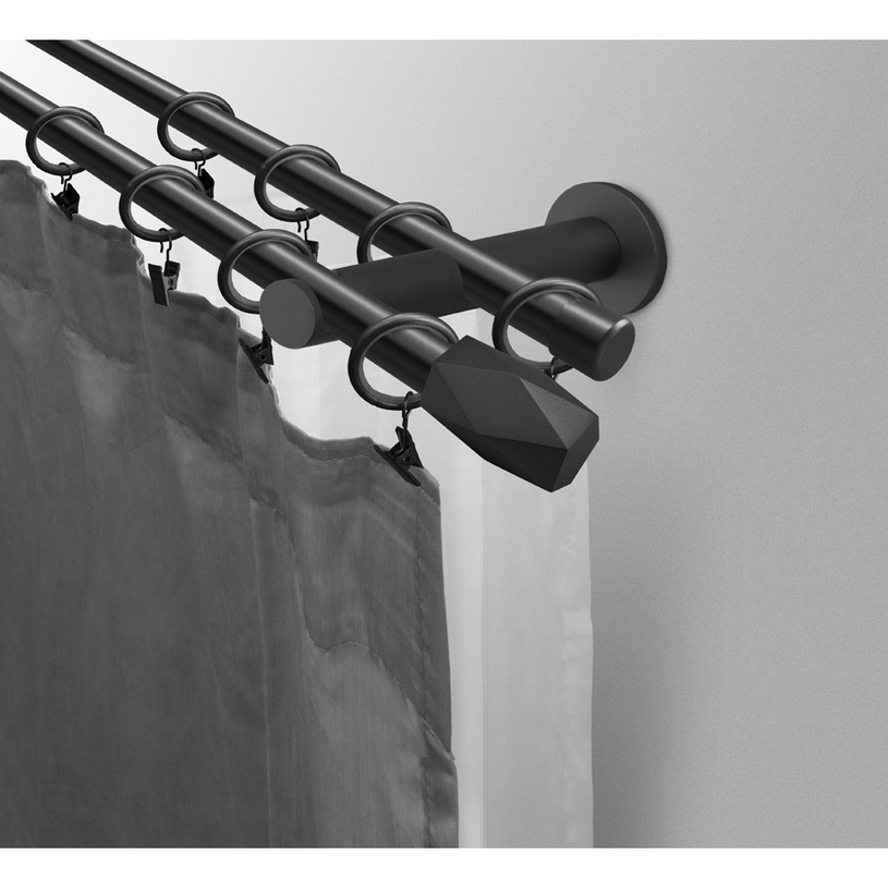 ДВОЕН КОРНИЗ ХЕКС 240 СМ ЧЕРЕН ДВОЕН КОРНИЗ ХЕКС 240 СМ ЧЕРЕН