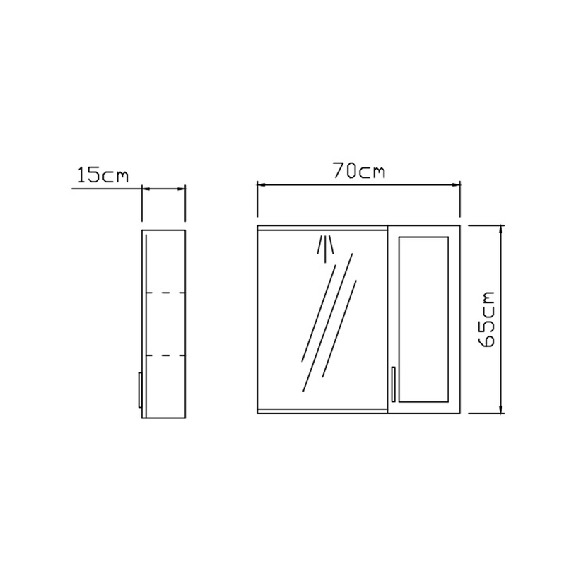 ШКАФ С ОГЛЕДАЛО ГРЕЙС 70 R ШКАФ С ОГЛЕДАЛО ГРЕЙС 70 R