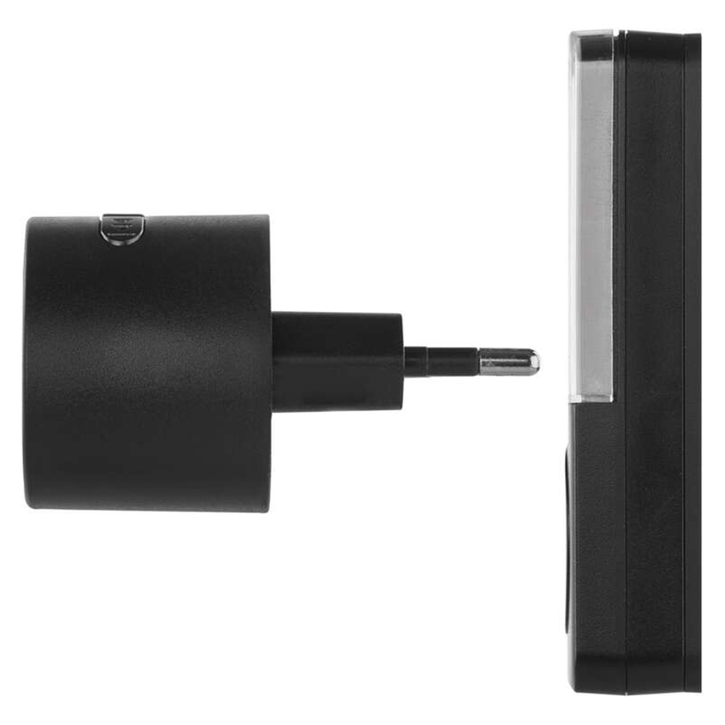 БЕЗЖИЧЕН ЗВЪНЕЦ 220V ЧЕРЕН КОМПАКТЕН БЕЗЖИЧЕН ЗВЪНЕЦ 220V ЧЕРЕН КОМПАКТЕН