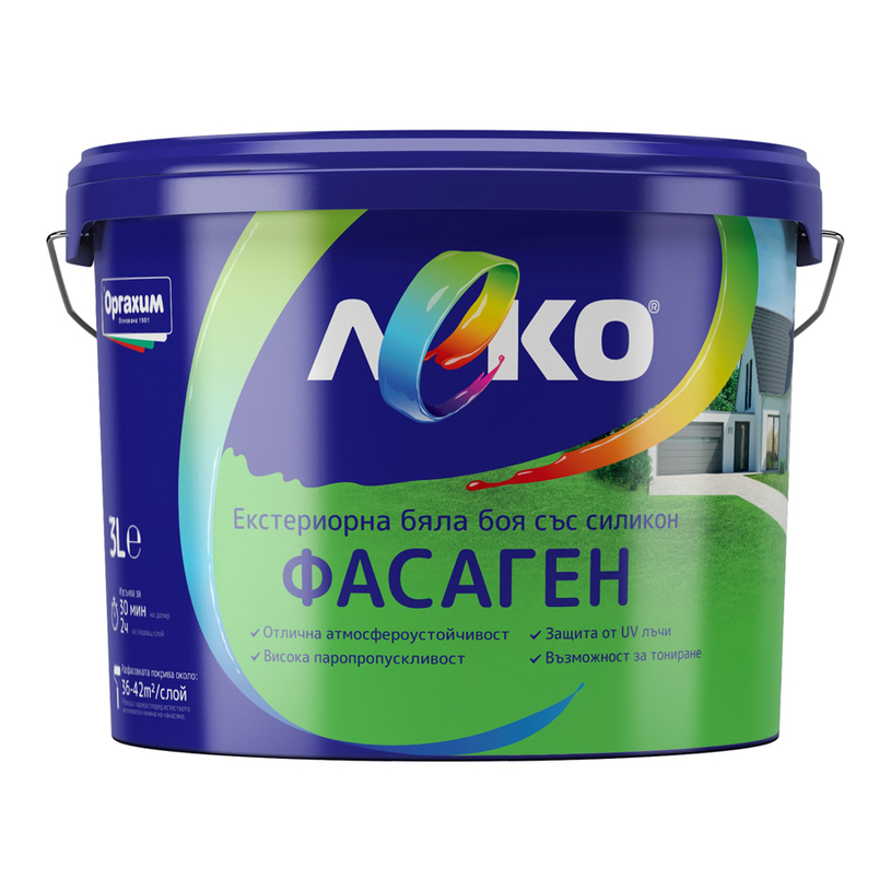 LEKO ФАСАГЕН УЛТРА БЯЛ ЦВЯТ 3 L LEKO ФАСАГЕН УЛТРА БЯЛ ЦВЯТ 3 L