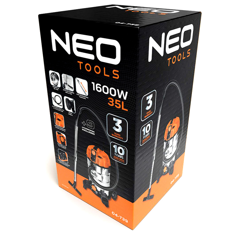 NEO ПРАХОСМ.СТРОИТ. 04-739 1600W, 35L NEO ПРАХОСМ.СТРОИТ. 04-739 1600W, 35L