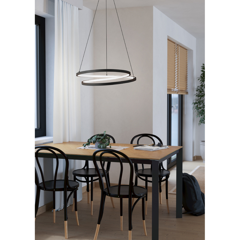 LED ПЕНДЕЛ 37W 3K ЧЕРЕН RUOTALE EGLO@ LED ПЕНДЕЛ 37W 3K ЧЕРЕН RUOTALE EGLO@