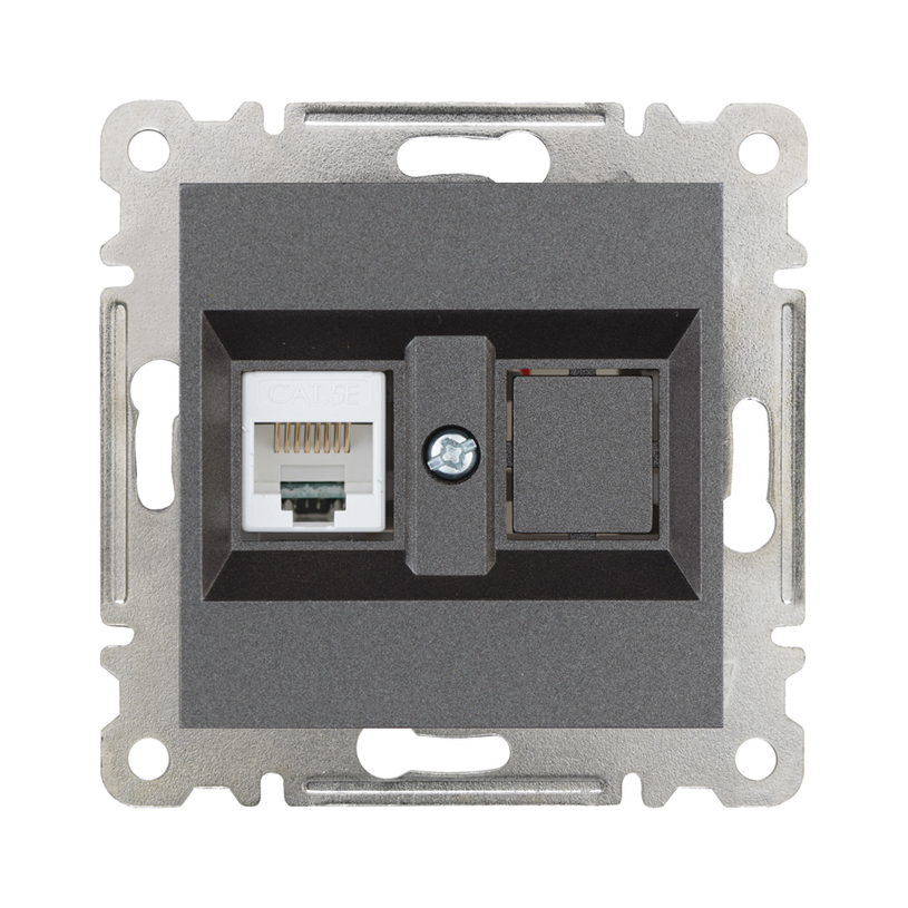 РОЗЕТКА RJ45 МЕХ. ГРАФИТ KAREA LINE РОЗЕТКА RJ45 МЕХ. ГРАФИТ KAREA LINE