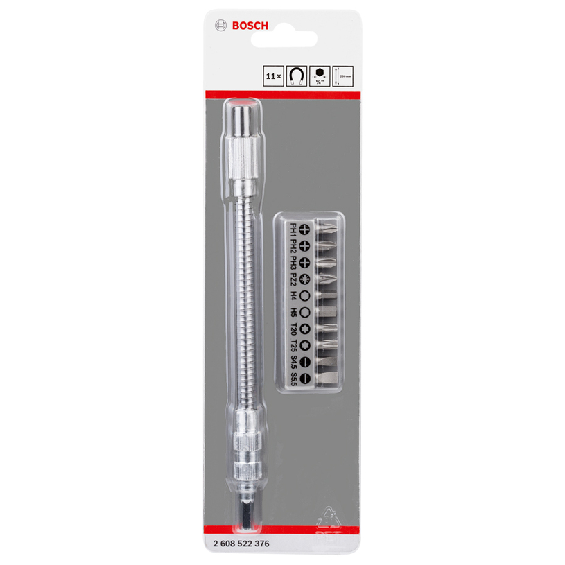 BOSCH КОМПЛ.11Ч С ГЪВКАВ УДЪЛЖИТЕЛ 200MM BOSCH КОМПЛ.11Ч С ГЪВКАВ УДЪЛЖИТЕЛ 200MM
