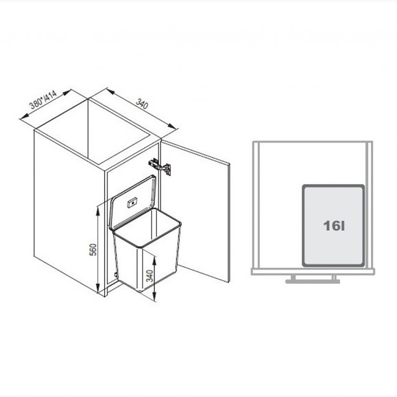 &КОШ ЗА ОТПАДЪЦИ 16 L ЗА ВГРАЖДАНЕ &КОШ ЗА ОТПАДЪЦИ 16 L ЗА ВГРАЖДАНЕ
