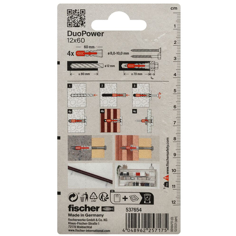 FISCHER ДЮБ.С ОПОРЕН ПРЪСТЕН 12X60 K NV FISCHER ДЮБ.С ОПОРЕН ПРЪСТЕН 12X60 K NV