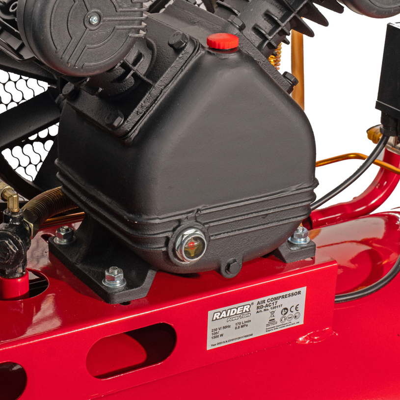 RAIDER КОМПР.100L 1.5KW РЕМЪК RD-AC17 RAIDER КОМПР.100L 1.5KW РЕМЪК RD-AC17