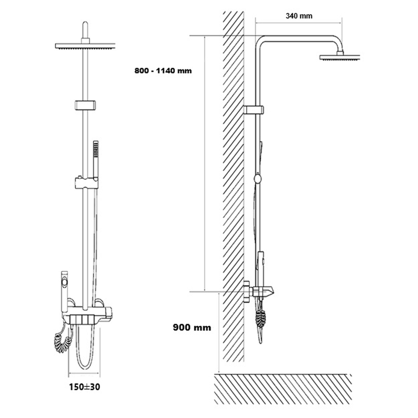 ДУШ СИСТЕМА PIANO KEY SKL-23158 WHITE ДУШ СИСТЕМА PIANO KEY SKL-23158 WHITE