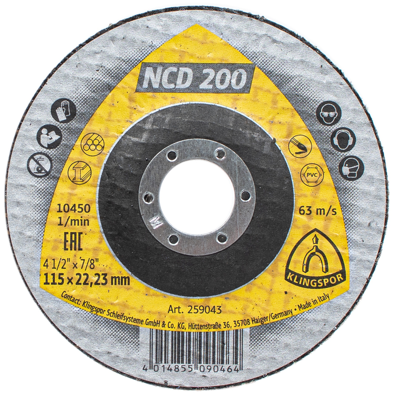 KLINGSPOR ПОЧИСТВ.ДИСК 115x22.23 NCD 200 KLINGSPOR ПОЧИСТВ.ДИСК 115x22.23 NCD 200