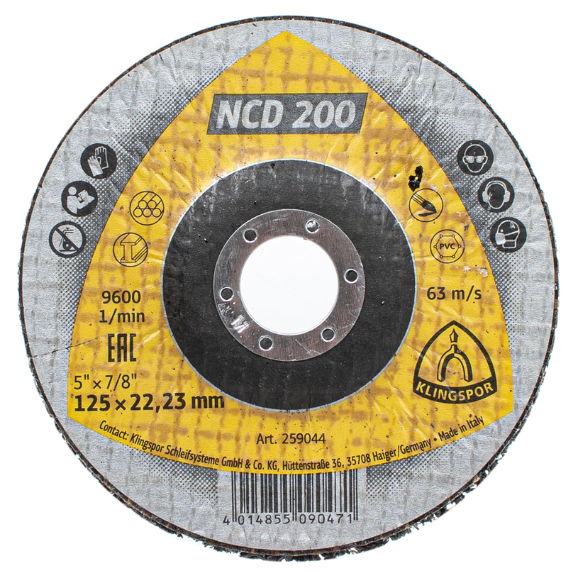 KLINGSPOR ПОЧИСТВ.ДИСК 125x22.23 NCD 200 KLINGSPOR ПОЧИСТВ.ДИСК 125x22.23 NCD 200