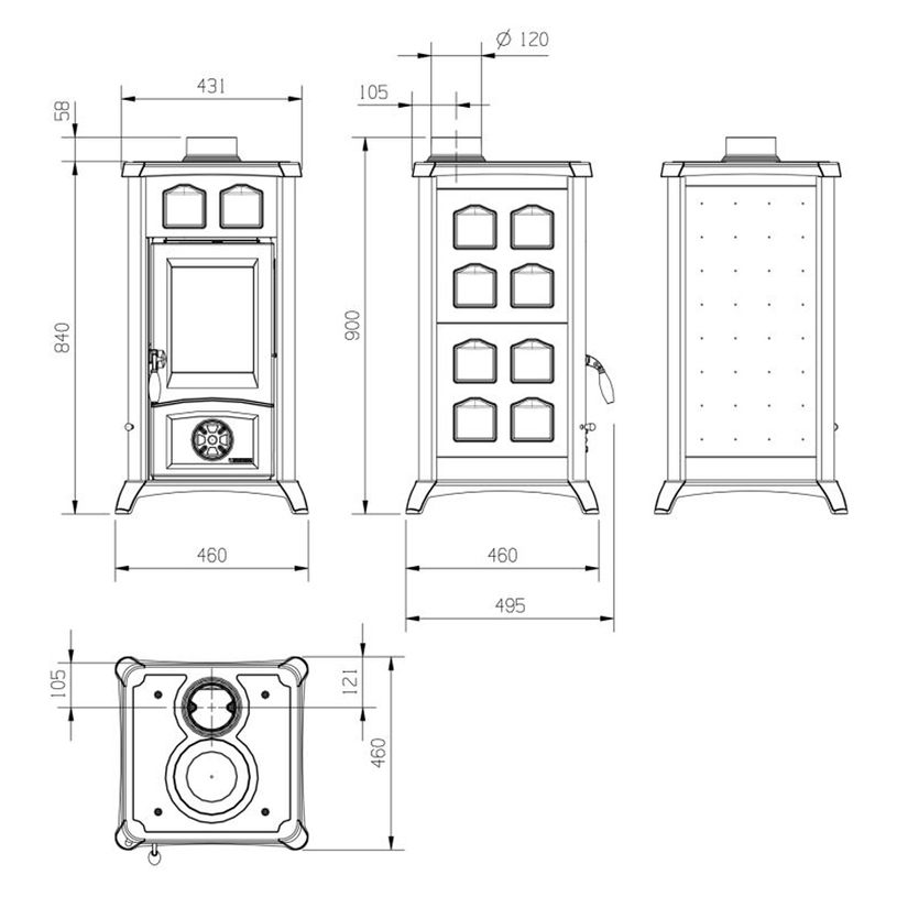 КАМИНА НА ДЪРВА GEMMA CERAMICA 6kW КАМИНА НА ДЪРВА GEMMA CERAMICA 6kW