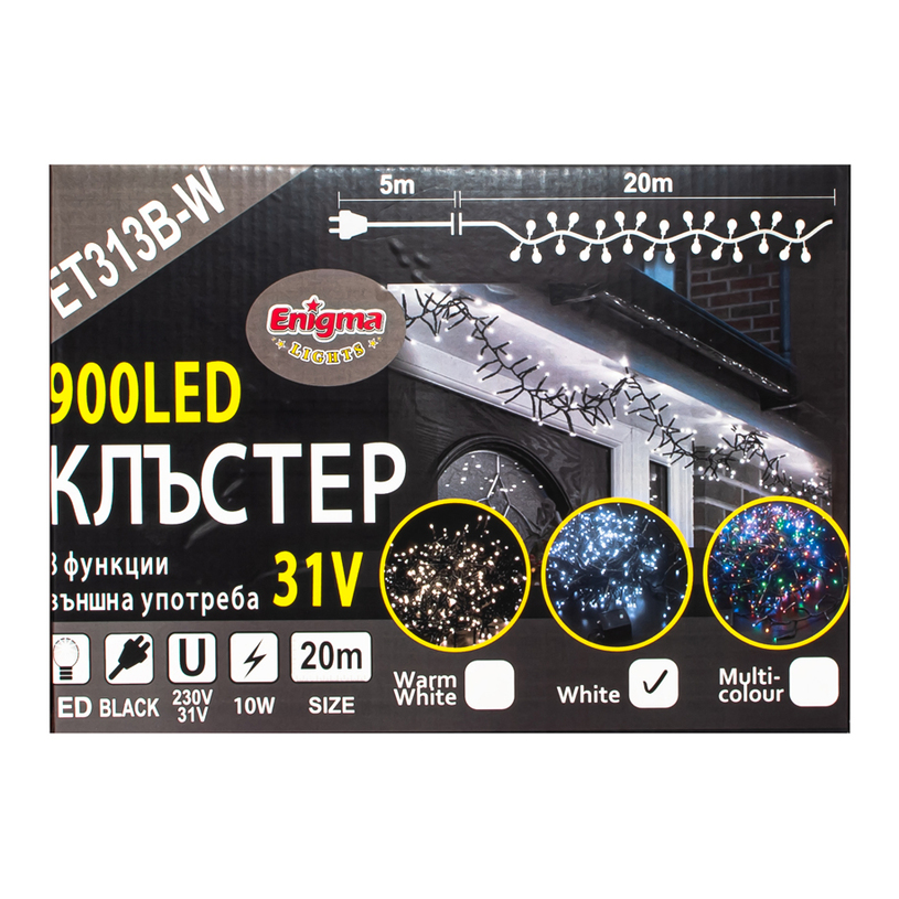 LED КЛЪСТЕР 900 БР. 8Ф W 20М. OUT LED КЛЪСТЕР 900 БР. 8Ф W 20М. OUT