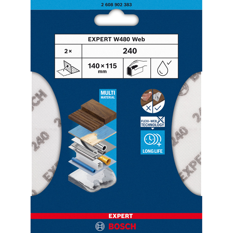 BOSCH EXPERT W480 ШЛИФОВ.ЛИСТ.G240 2 БР BOSCH EXPERT W480 ШЛИФОВ.ЛИСТ.G240 2 БР