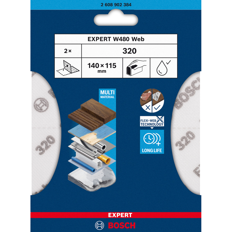 BOSCH EXPERT W480 ШЛИФОВ.ЛИСТ G320 2 БР BOSCH EXPERT W480 ШЛИФОВ.ЛИСТ G320 2 БР