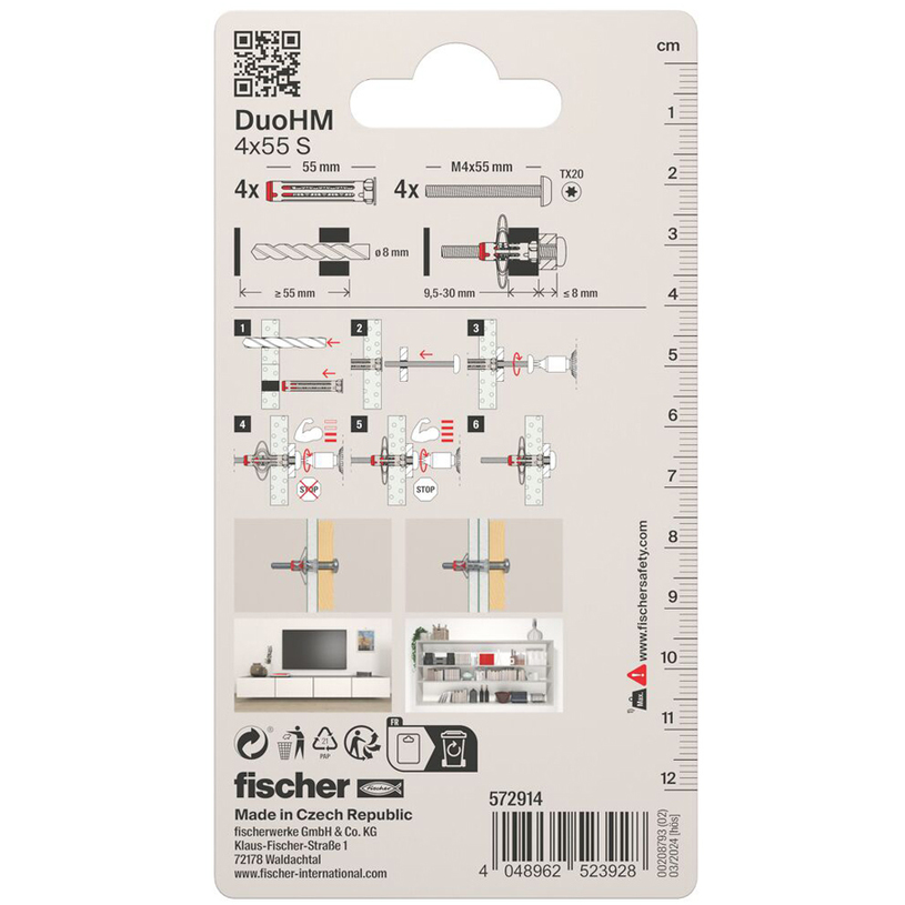 FISCHER МЕТАЛЕН ДЮБЕЛ ЗА КУХИНИ 4x55 S FISCHER МЕТАЛЕН ДЮБЕЛ ЗА КУХИНИ 4x55 S