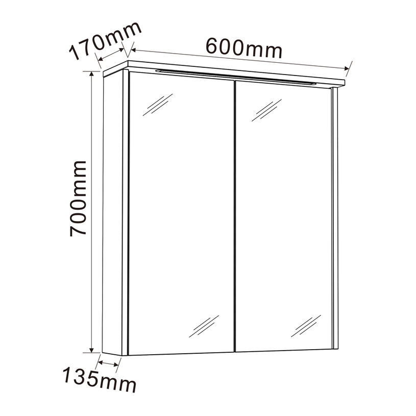 ОГЛЕДАЛЕН ШКАФ ОРЕН 6017-011 ОГЛЕДАЛЕН ШКАФ ОРЕН 6017-011