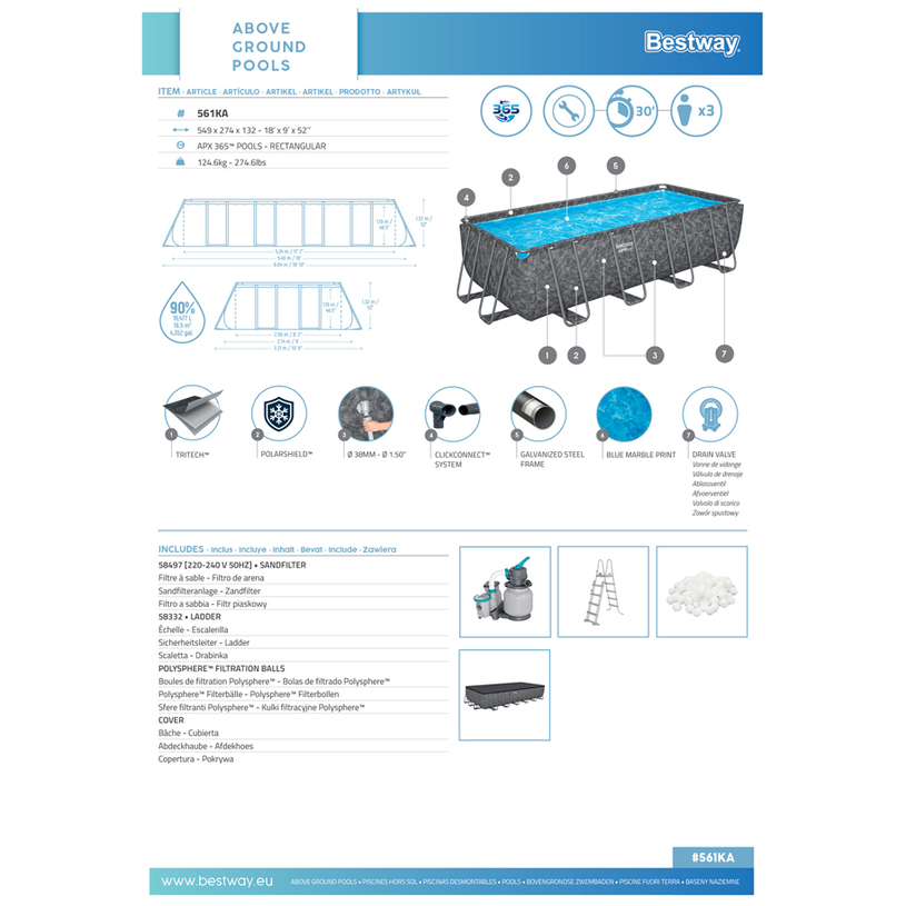БАСЕЙН 549x274X132 ФИЛ BESTW APX 365 БАСЕЙН 549x274X132 ФИЛ BESTW APX 365