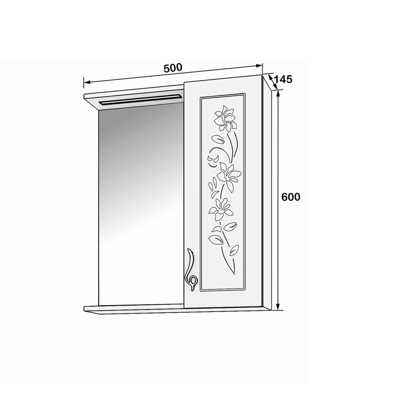 ШКАФ ЗА БАНЯ С ОГЛЕДАЛО ЦВЕТИ 50 ШКАФ ЗА БАНЯ С ОГЛЕДАЛО ЦВЕТИ 50