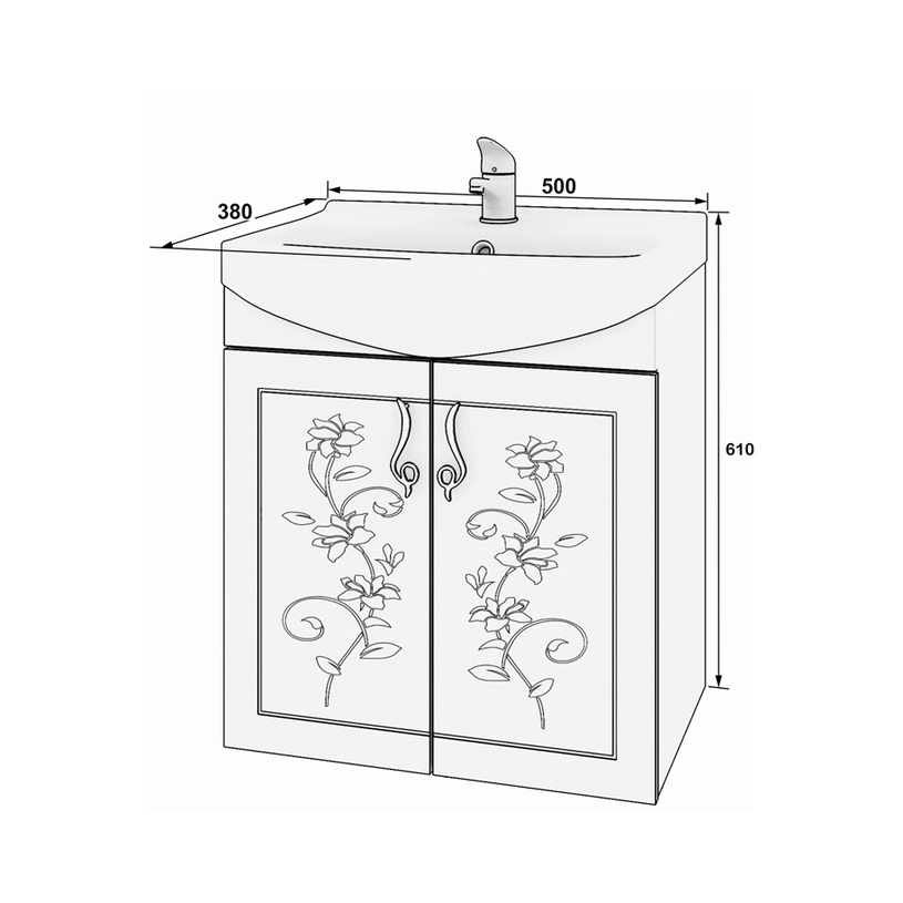 ШКАФ ЗА БАНЯ С УМИВАЛНИК ЦВЕТИ 50 КОНЗ.^ ШКАФ ЗА БАНЯ С УМИВАЛНИК ЦВЕТИ 50 КОНЗ.^