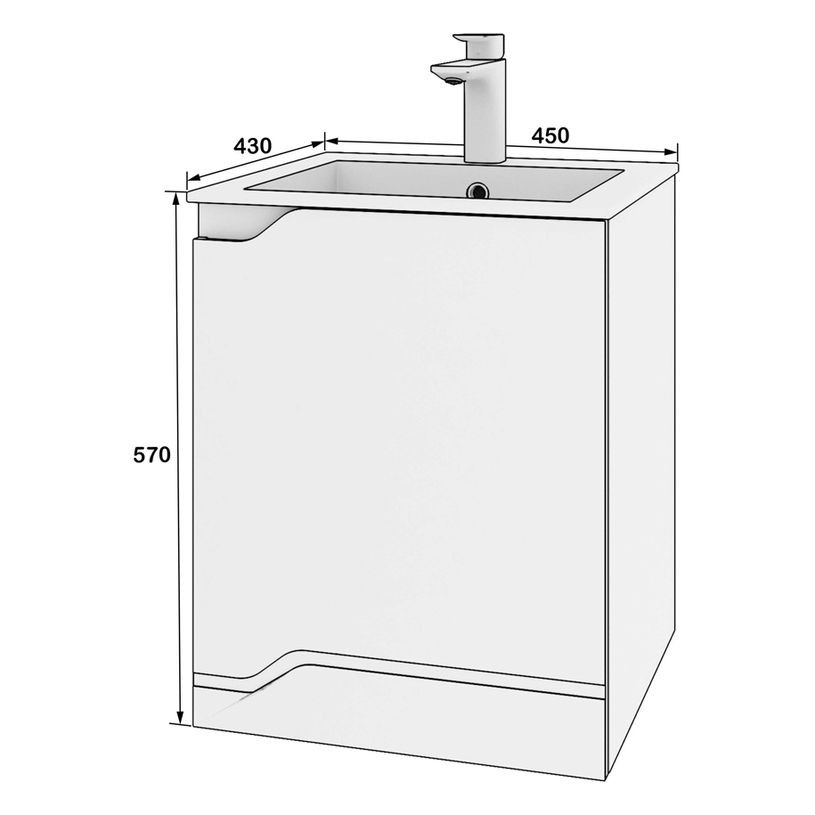 ШКАФ ЗА БАНЯ С УМИВАЛНИК ЛАРА 45^ ШКАФ ЗА БАНЯ С УМИВАЛНИК ЛАРА 45^
