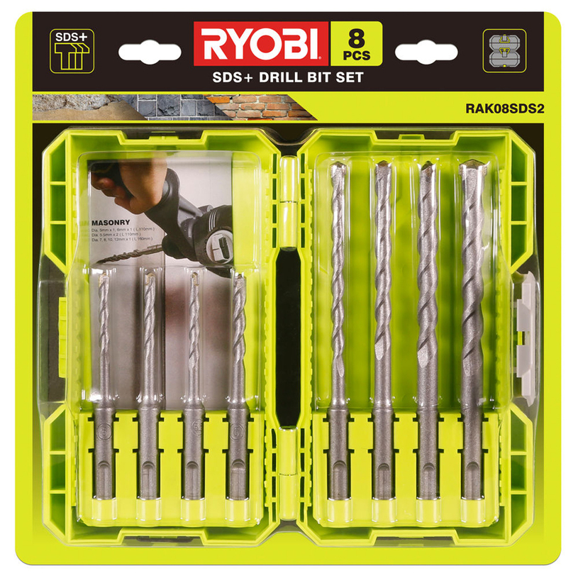 RYOBI К-Т 8 СВРЕДЛА ЗА БЕТОН RAK08SDS2 RYOBI К-Т 8 СВРЕДЛА ЗА БЕТОН RAK08SDS2