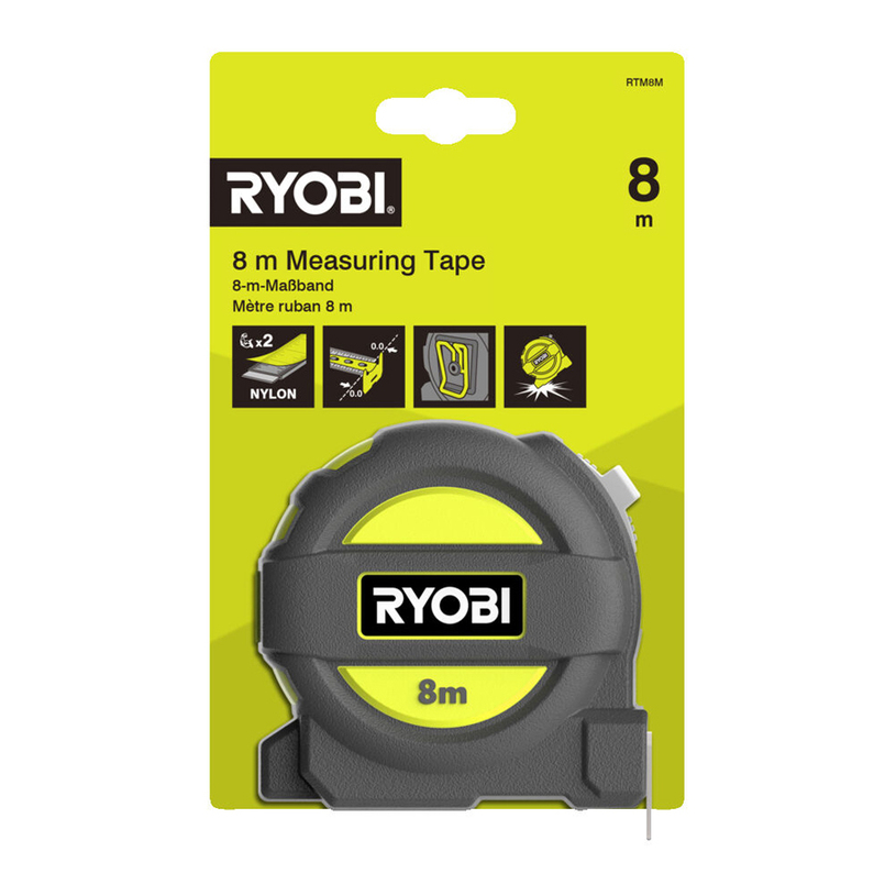 RYOBI РОЛЕТКА 8М X 25ММ RTM8M RYOBI РОЛЕТКА 8М X 25ММ RTM8M