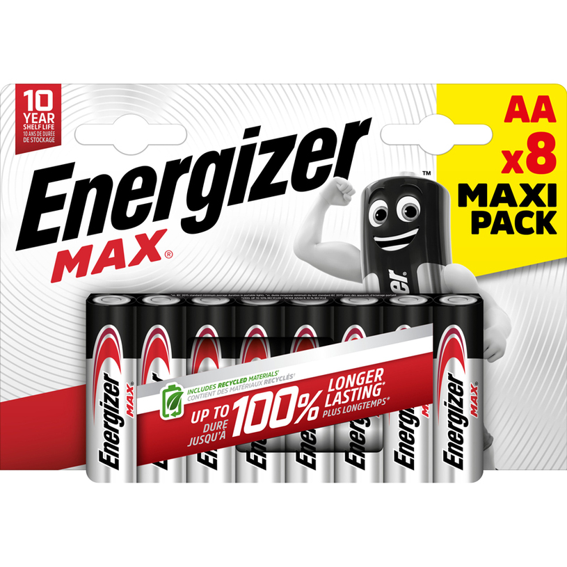 ***БАТ. ENERGIZER MAX AA 1.5V 8 БРОЯ ***БАТ. ENERGIZER MAX AA 1.5V 8 БРОЯ