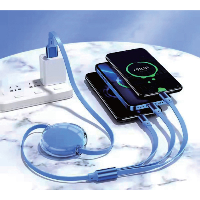 КАБЕЛ USB 3В1 1.2М ПЛОСЪК 100W КАБЕЛ USB 3В1 1.2М ПЛОСЪК 100W