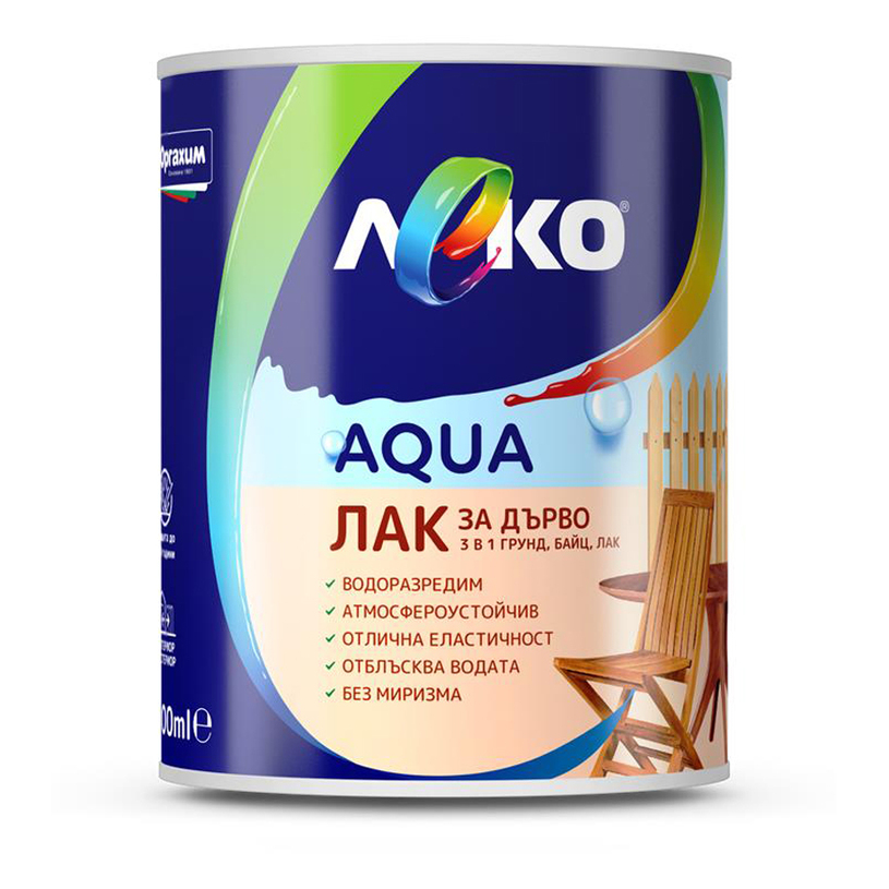 LEKO AQUA ЛАЗУРЕН ЛАК МАХАГОН 600 ML LEKO AQUA ЛАЗУРЕН ЛАК МАХАГОН 600 ML