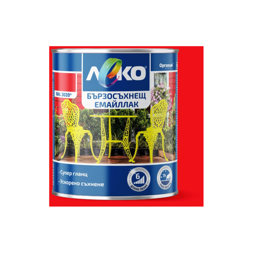 LEKO БЪРЗОСЪХНЕЩ ЕМАЙЛЛАК RAL 3020 2.5 L LEKO БЪРЗОСЪХНЕЩ ЕМАЙЛЛАК RAL 3020 2.5 L