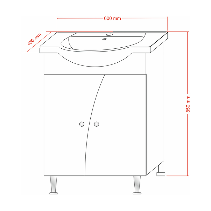 ШКАФ С УМИВАЛНИК ФЛОРАНС 60^ ШКАФ С УМИВАЛНИК ФЛОРАНС 60^