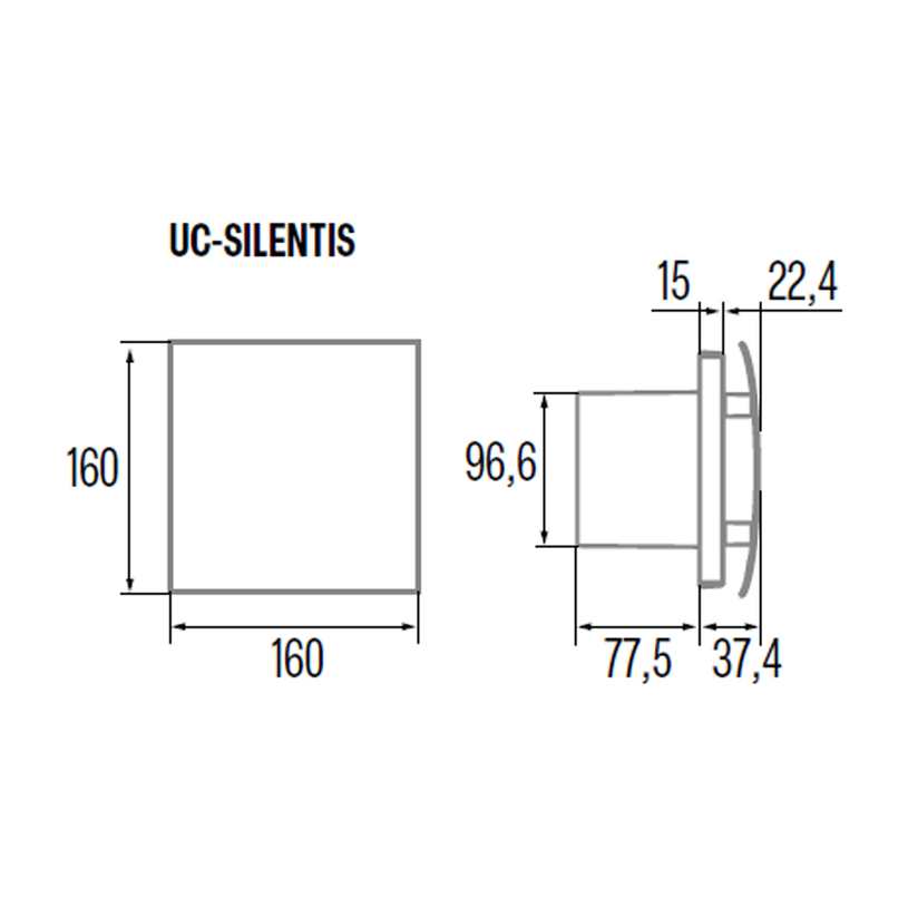 ВЕНТИЛАТОР UC-10 SILENTIS BLACK С КЛАПА ВЕНТИЛАТОР UC-10 SILENTIS BLACK С КЛАПА