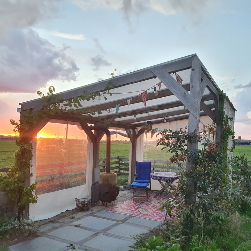 Ветроупорна завеса 400х250cm цип беж Ветроупорна завеса 400х250cm цип беж