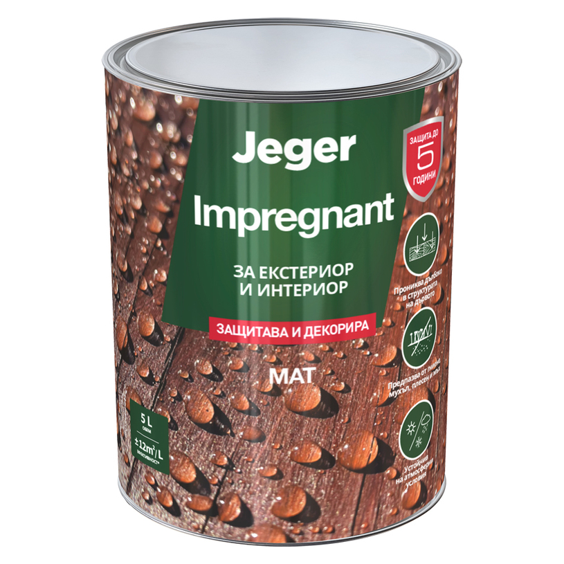 JEGER ИМПРЕГНАНТ ЗА ДЪРВО ОРЕХ 5 L JEGER ИМПРЕГНАНТ ЗА ДЪРВО ОРЕХ 5 L